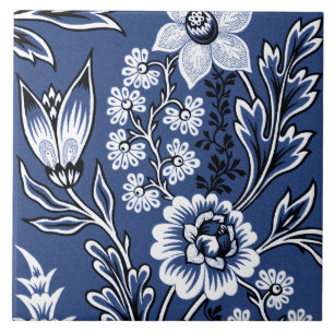 Carreau Fleurs Fantastiques (Bleu) Beaux-Arts