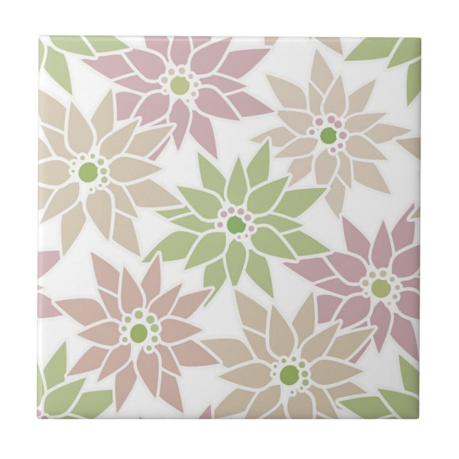 Carreau Fleurs florales Abstraites dessin motif romantique (Devant)