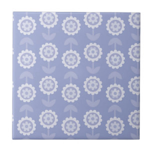 Carreau Fleurs florales violettes d'art motif Abstrait