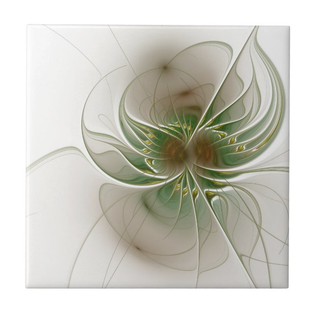 Carreau Fleurs imaginaires fractales douces et tendres (Devant)