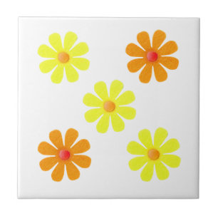 Carreau Fleurs jaunes et oranges de ressort pour la