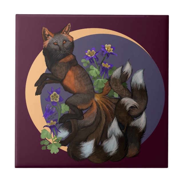 Carreau Fleurs Kitsune et Columbine (Devant)