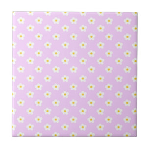 Carreau Fleurs mignonnes blanches et roses Carrelage en cé