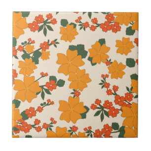 Carreau Fleurs Oranges, Motif Floral, Motif De Fleurs