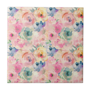 Carreau Fleurs Pastel Abstraites colorées Motif Floral