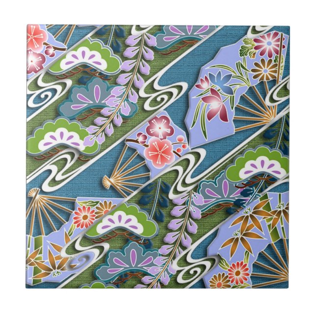 Carreau Fleurs, plantes et ventilateurs (Devant)