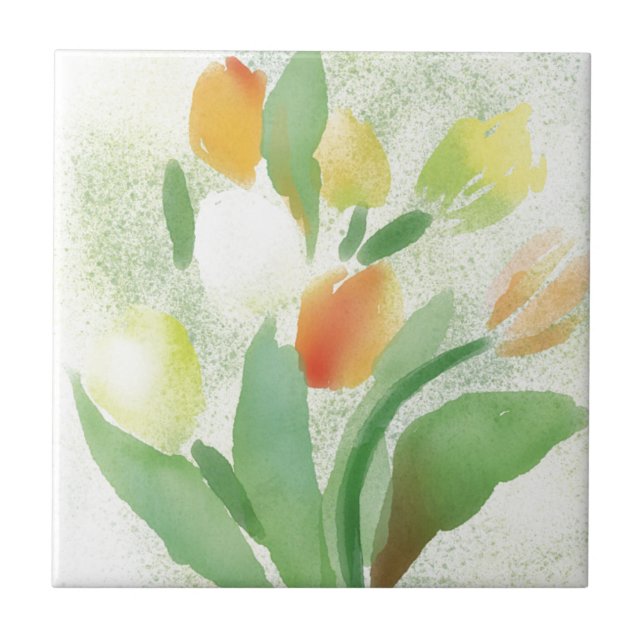 Carreau Fleurs pour aquarelle de tulipe, illustrations (Devant)