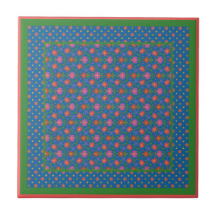 Carreau Fleurs Rangoli Chic, Carrelage en céramique Pois