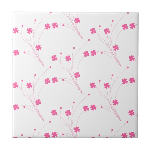 Carreau Fleurs roses Bubblegum, Petite impression Florale (Devant)