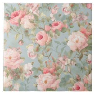 Carreau Fleurs, roses vintages, roses roses roses
