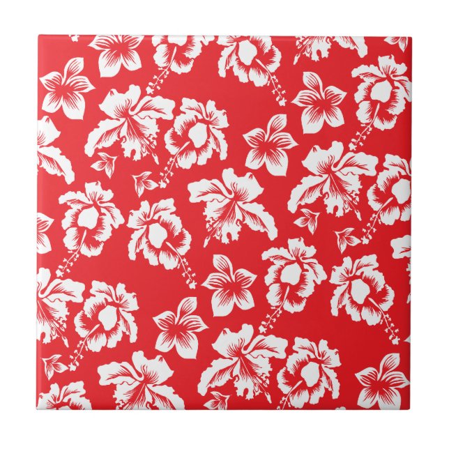 Carreau Fleurs rouges hawaïennes (Devant)