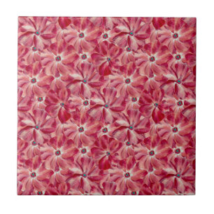 Carreau Fleurs rouges modernes aquarelle motif floral