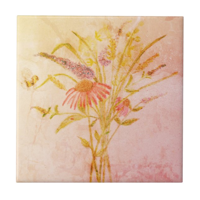 Carreau Fleurs sauvages à l'abeille bourdonnante (Devant)