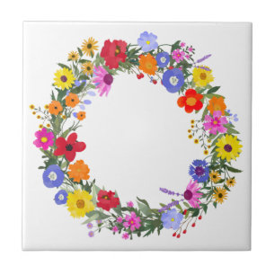 Carreau Fleurs sauvages Dessous de verre céramique Carrela
