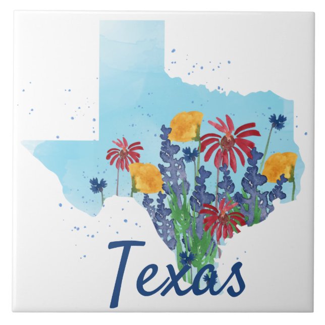 Carreau Fleurs sauvages du Texas Bluebonnet (Devant)