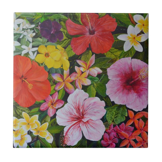 Carreau Fleurs tropicales (Devant)