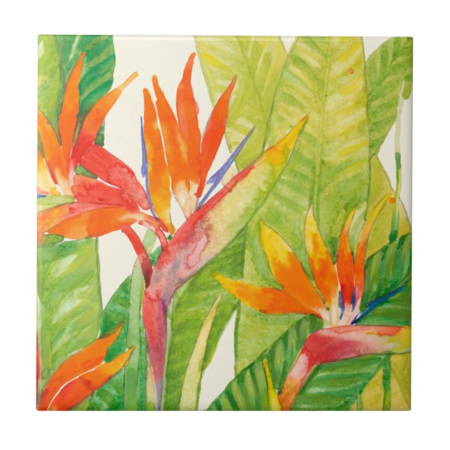 Carreau Fleurs tropicales | Oiseau du paradis (Devant)
