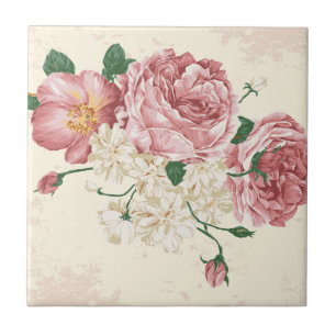Carreau Fleurs vintages élégantes