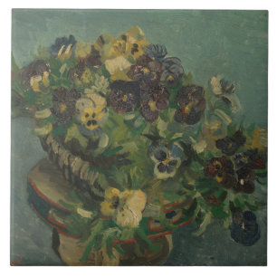 Carreau Fleurs vintages Van Gogh Panier de Pansies