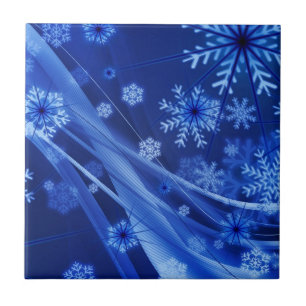 Carreau Flocons de neige bleus