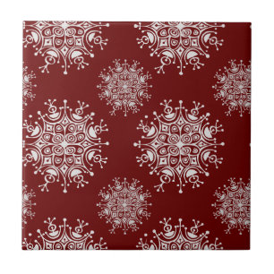 Carreau Flocons de neige de Noël vintage motif tempête de 