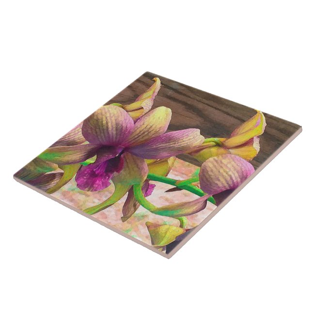 Carreau Floraison d'orchidées (Côté)