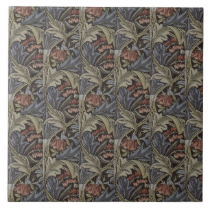 Carreau Floral bleu rose Vintage William Morris Bluebell