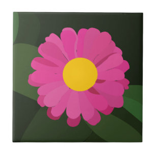 Carreau Floral de fleurs pourpres de Zinnia