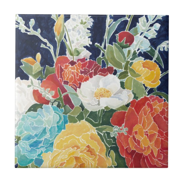 Carreau Floral de minuit I (Devant)