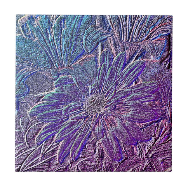 Carreau Floral mauve métallique (Devant)