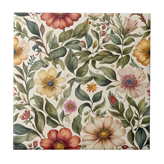 Carreau Floral Meadow Botanical (Devant)