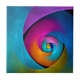 Carreau Floral moderne Art Abstrait rose Bleu Motif #17