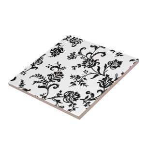 Carreau Floral noir et blanc