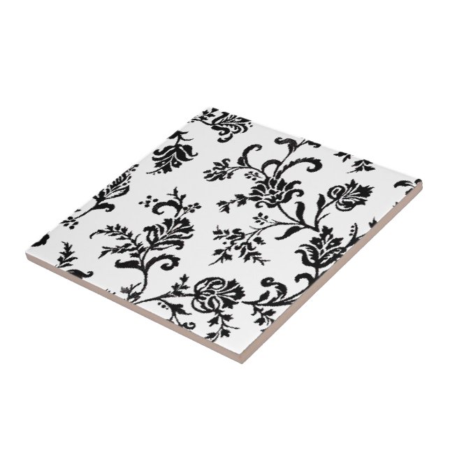 Carreau Floral noir et blanc (Côté)
