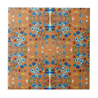 Carreau floral orange