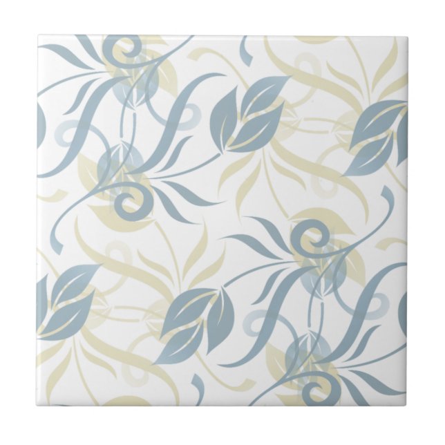 Carreau Floral Pattern in Slate Blue  (Devant)