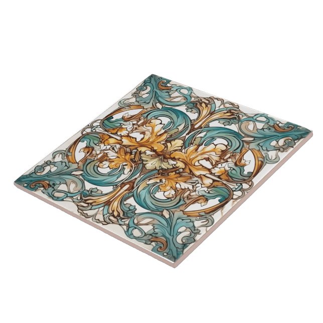 Carreau Floral Rustique Indigo Azulejo Tiles (Côté)