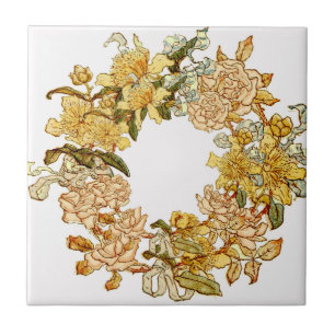 Carreau Floral Spring Fleur de couronne rose Fleurs Art