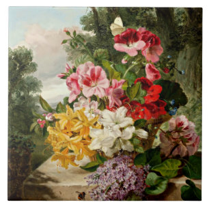 Carreau Floral Still Life, peinture d'art, 