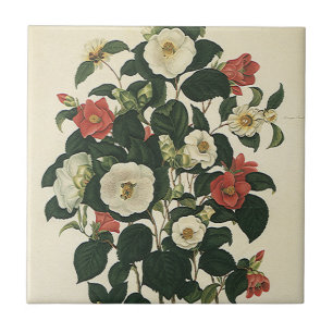 Carreau Floral vintage, Jardin antique Fleurs Roses