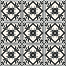 Carreau Floral Vintage Noir et Blanc