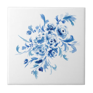 Carreau Flore bleue portugaise