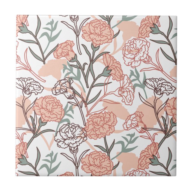 Carreau Flore inspirée par la nature : Motif de fleurs de  (Devant)
