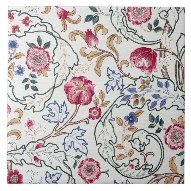 Carreau Flore, motifs floraux, William Morris (Devant)