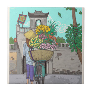 Carreau Flower Seller Street Hawker Hanoi Vietnam