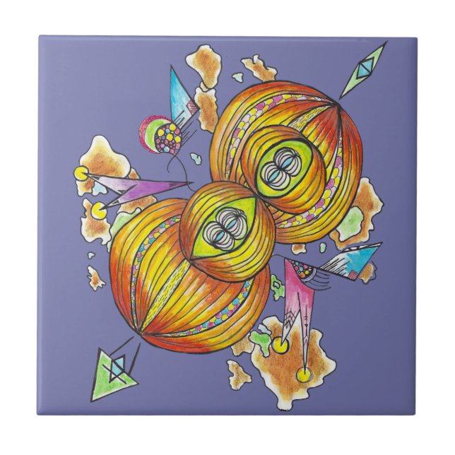 Carreau Flying infinity tile.psychedelic butterfly. (Devant)