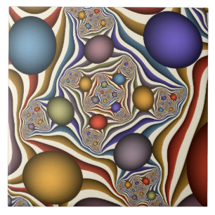 Carreau Flying Up Colorful Moderne Art Fractal Abstrait