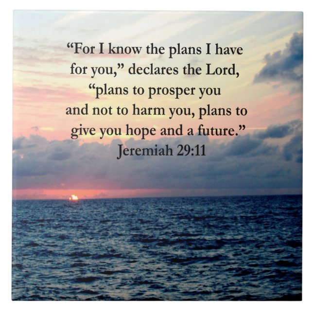CARREAU FOI À JEREMIAH 29:11 SUNRISE VERSE (Devant)