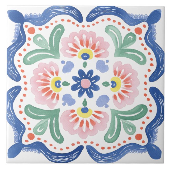 Carreau Folk Garden Watercolor (Devant)