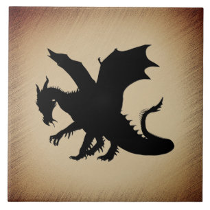 Carreau Fond rustique de dragon noir